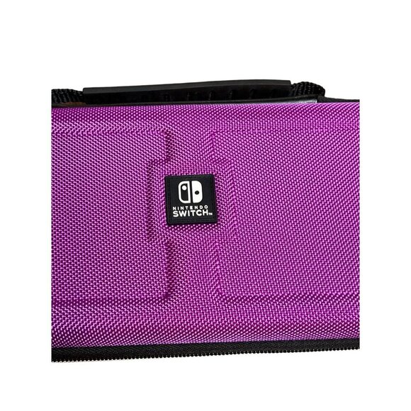 Ninetendo Switch Deluxe Travel Case Unisex Pink Full Zip Black Handle Hard Shell - Picture 6 of 10